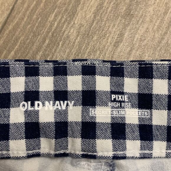 Womens Old Navy Pixie High Rise‎ Casual Dress Checkered Ankle Crop Pants - Picture 6 of 8